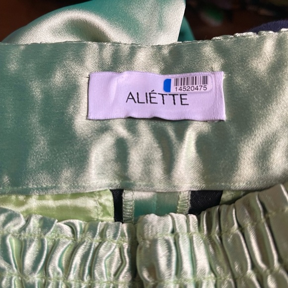 Aliette Green Silk Pants GUC - Picture 8 of 14